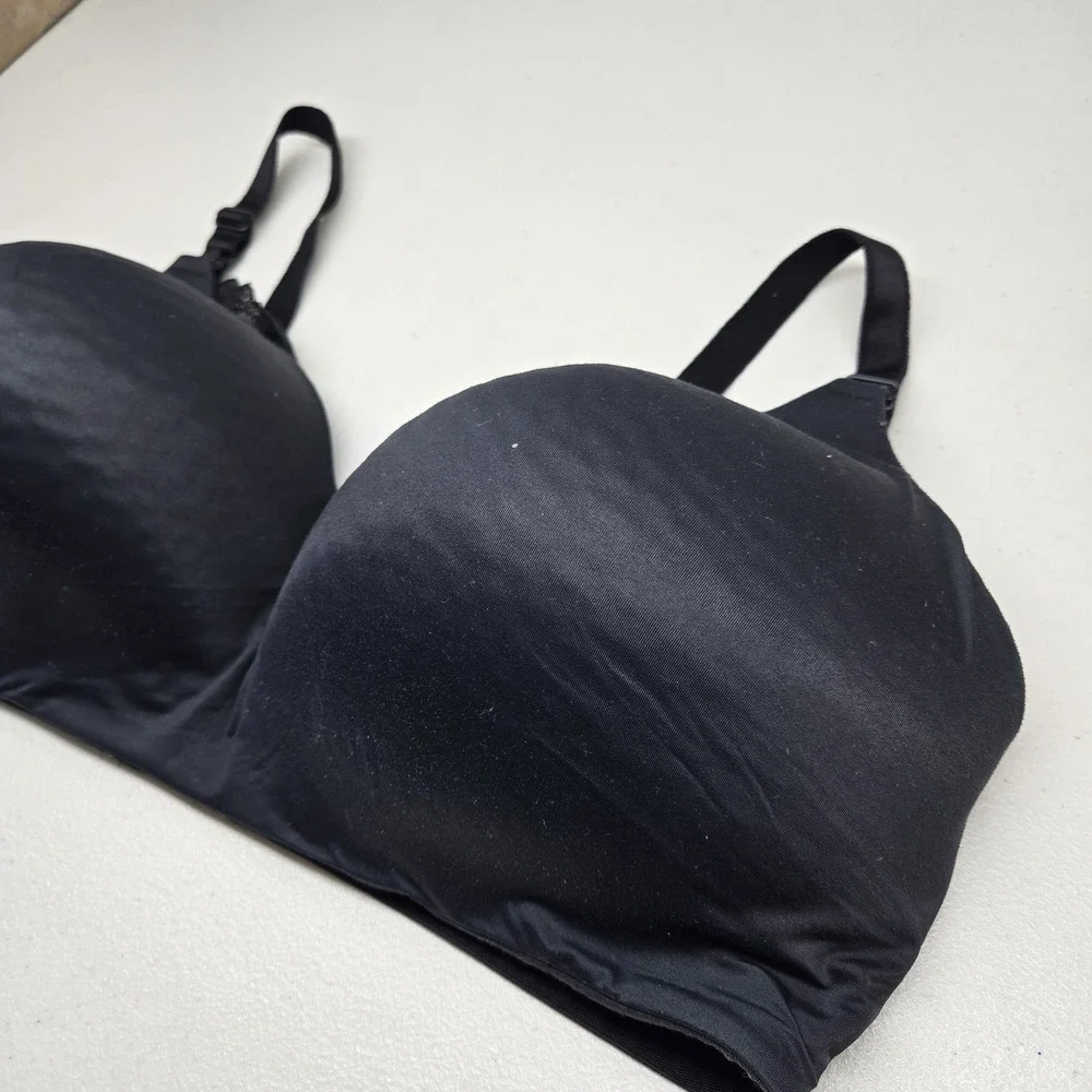 Torrid Curve Women Bra 42DDD Black Nursing Wireless Lace Lightly Lined